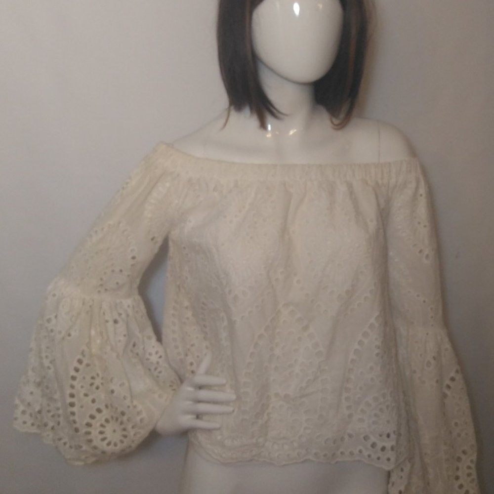 Blushing Hearts Off the shoulder Crop Top